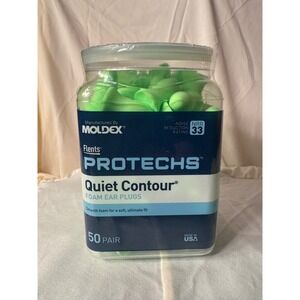 Flents Protechs Quiet Contour Foam Ear Plugs NRR 33 50 Pair Jar Green 69015A